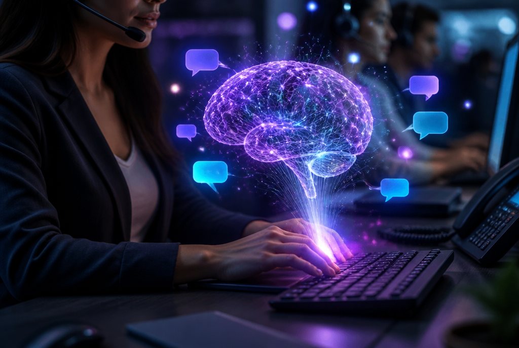 A generative-AI neural hologram assisting a contact-centre agent