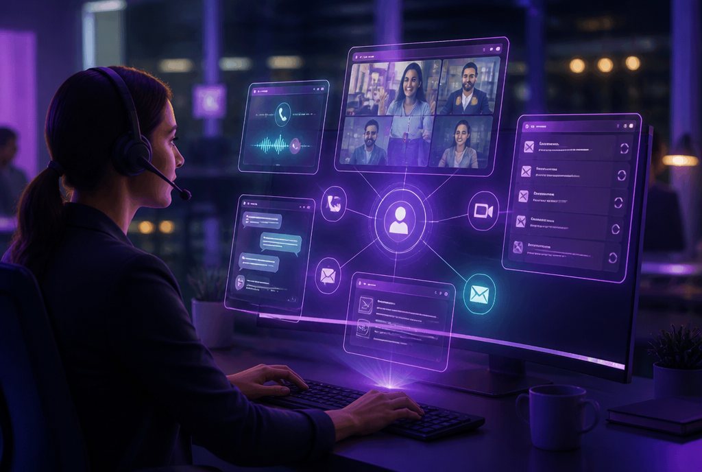 Voice, chat, email and video channels converging into one omnichannel console
